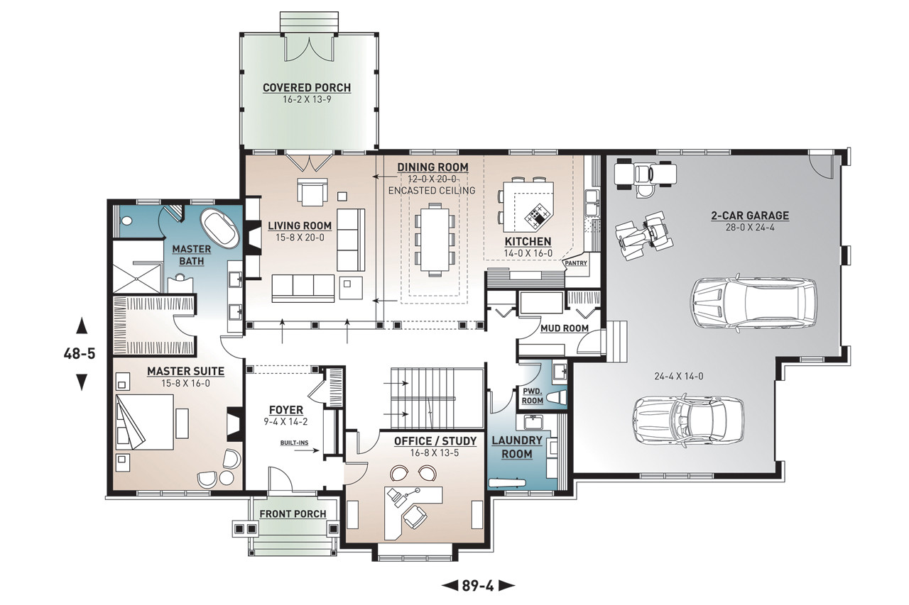 Farmhouse House Plan - Randolf 53460 - 1st Floor Plan
