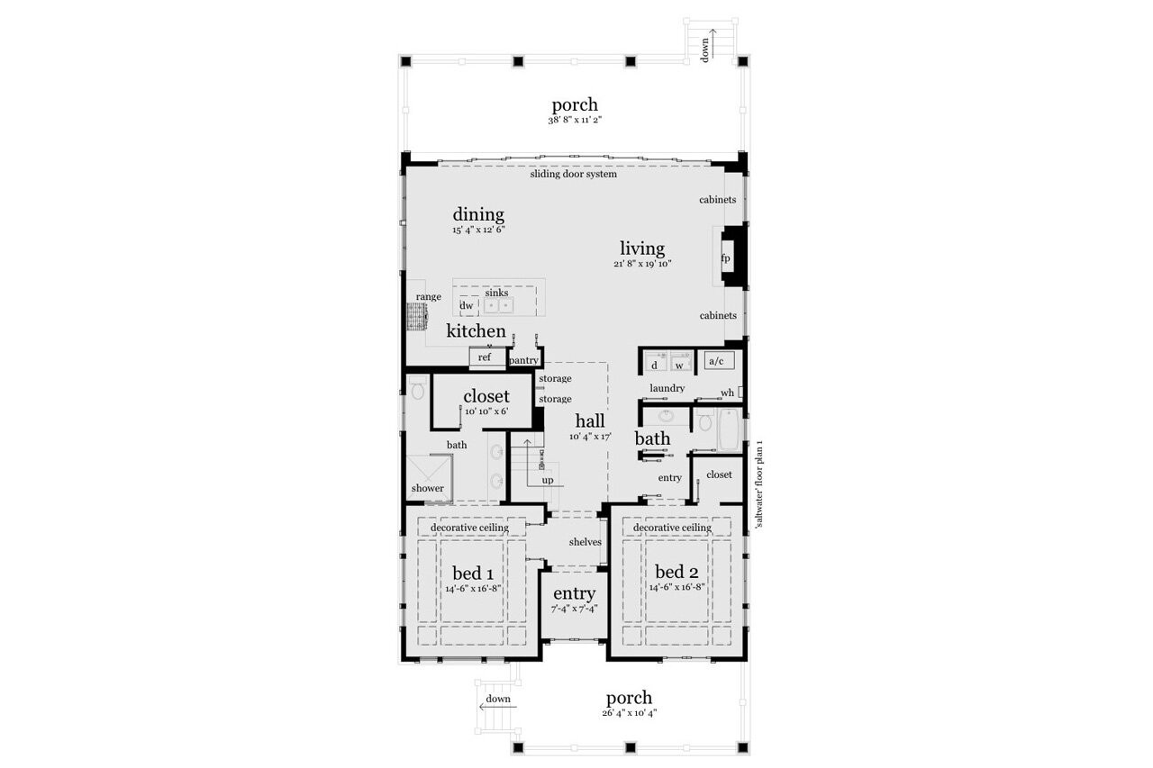Cape Cod House Plan - Salt Water 53856 - 1st Floor Plan