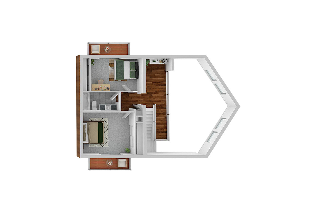 Secondary Image - A-Frame House Plan - Stillwater 53998 - 2nd Floor Plan