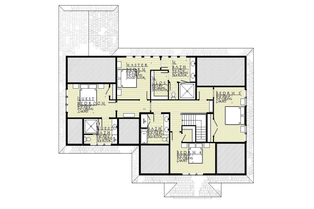 Secondary Image - Craftsman House Plan - Hemlock 54135 - 2nd Floor Plan