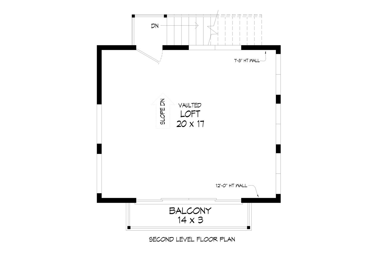 Secondary Image - Contemporary House Plan - Clam Clove Escape 54198 - 2nd Floor Plan