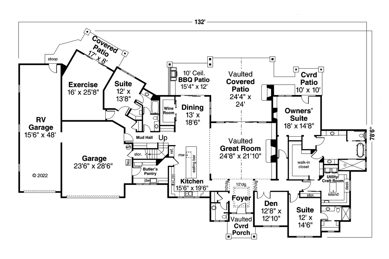 Craftsman House Plan - Adelaide 54245 - 1st Floor Plan