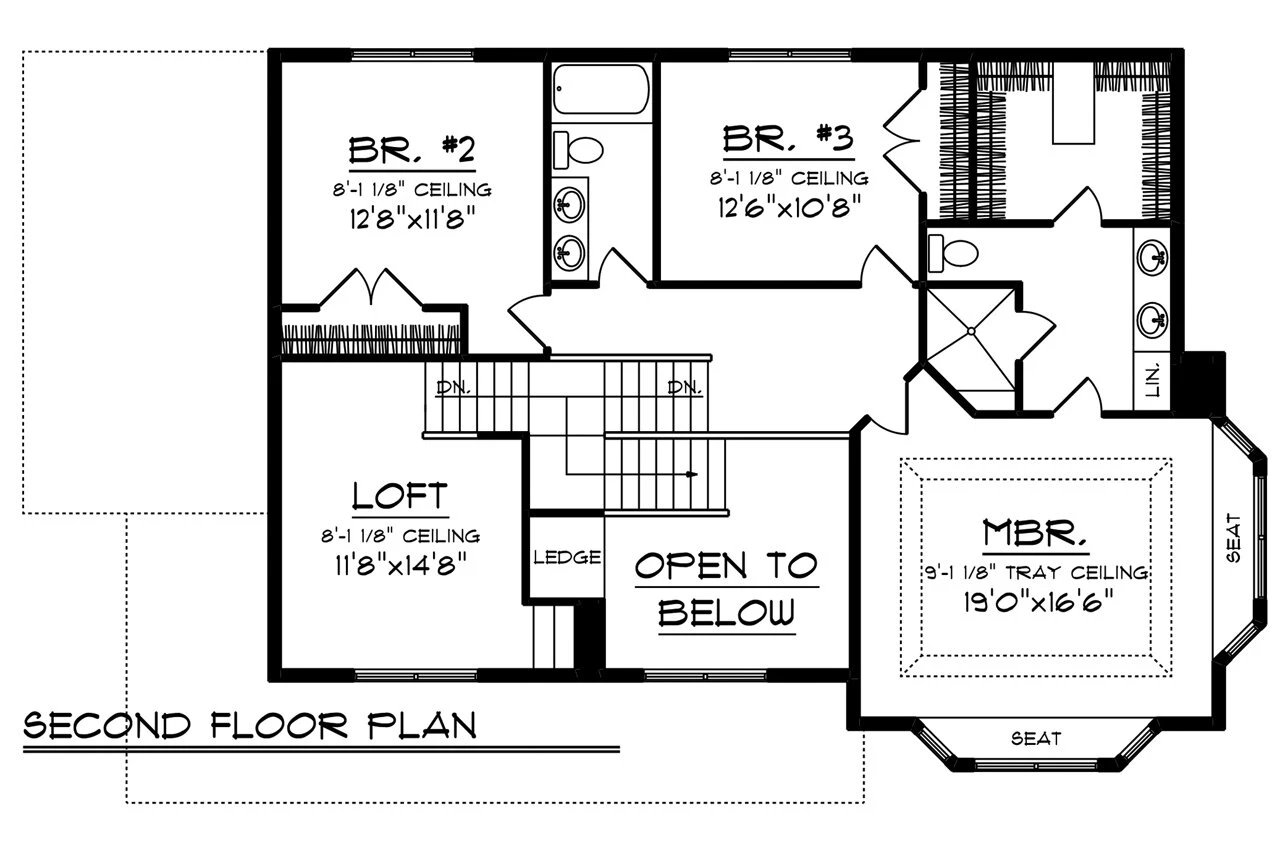 Secondary Image - Country House Plan - 54270 - 2nd Floor Plan