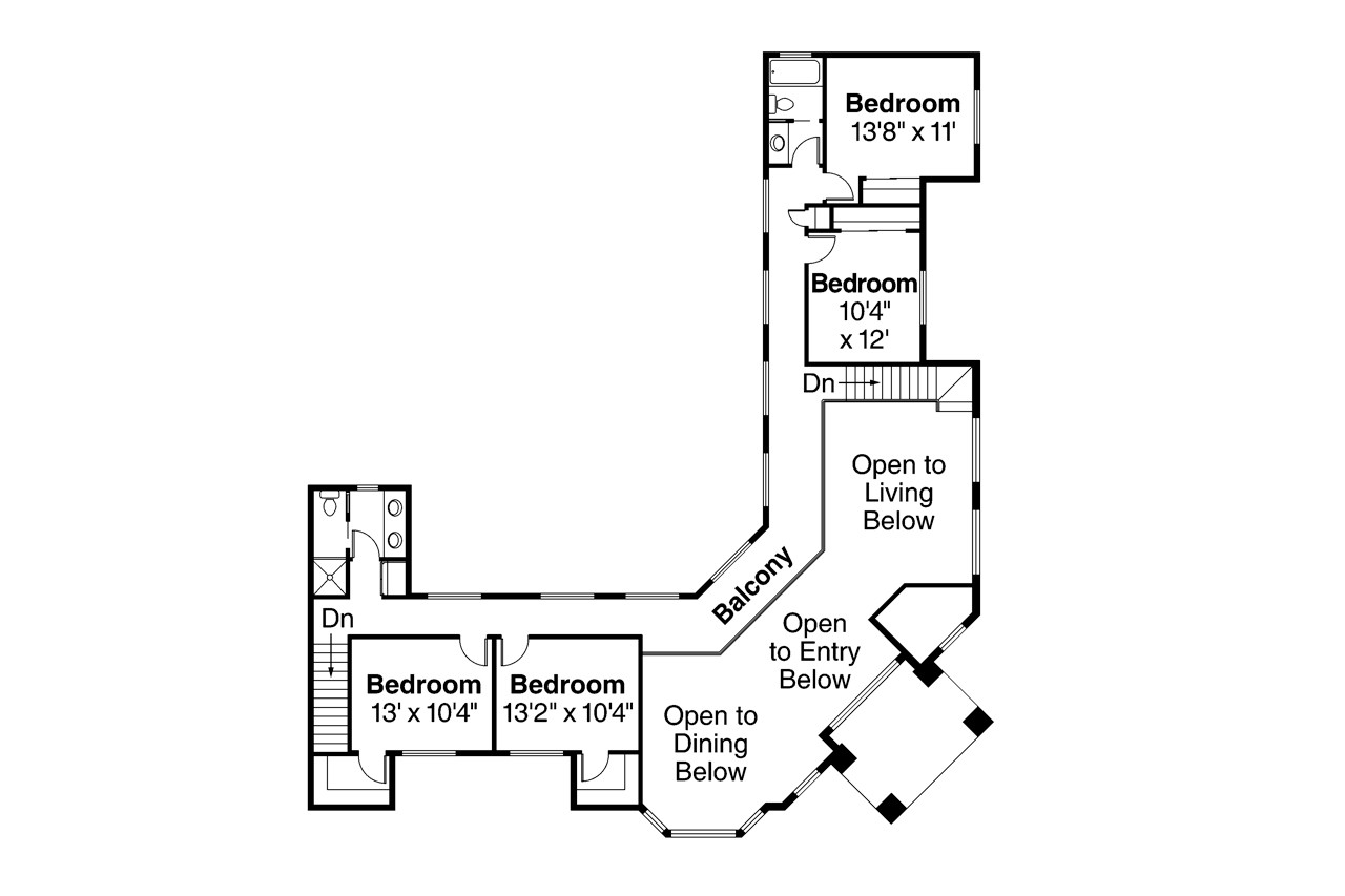 Secondary Image - Southwest House Plan - Savannah 54522 - 2nd Floor Plan