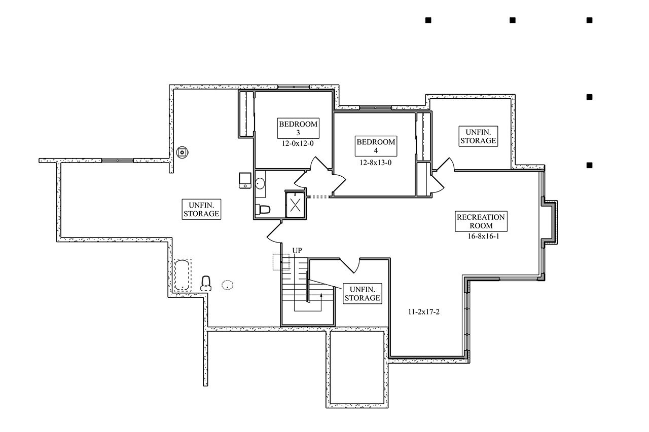 Tuscan House Plan - Carmith Circle 54632 - Basement Floor Plan