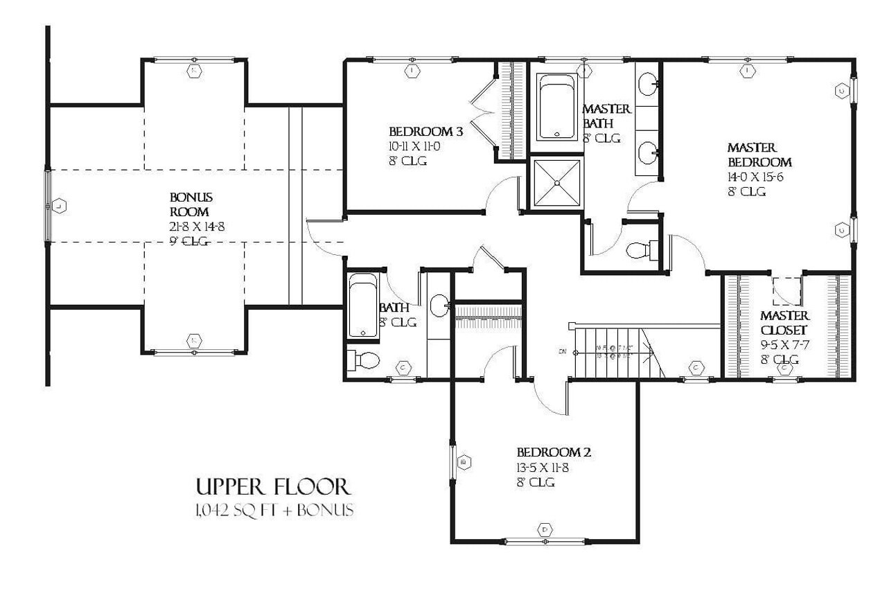 Secondary Image - Craftsman House Plan - Ottawa 55157 - 2nd Floor Plan