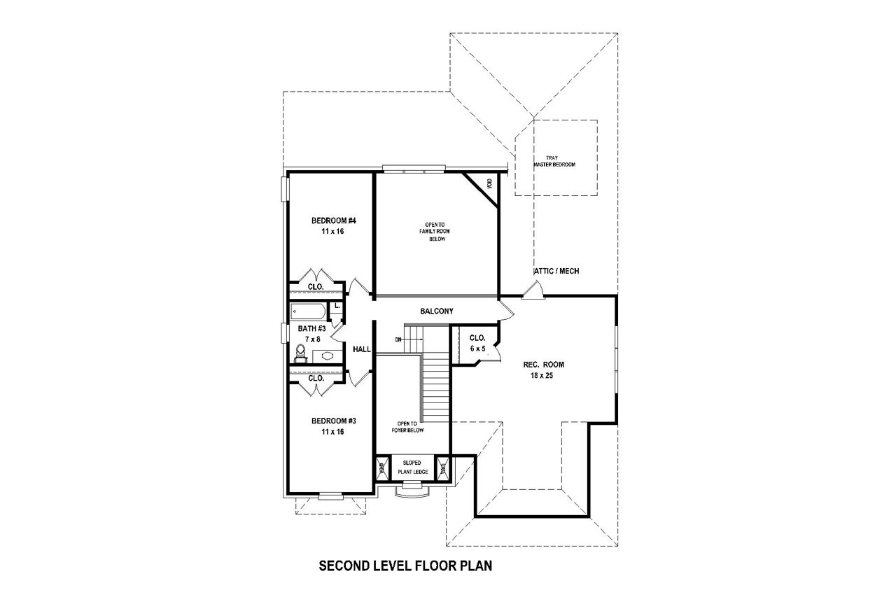 Secondary Image - European House Plan - 55165 - 2nd Floor Plan