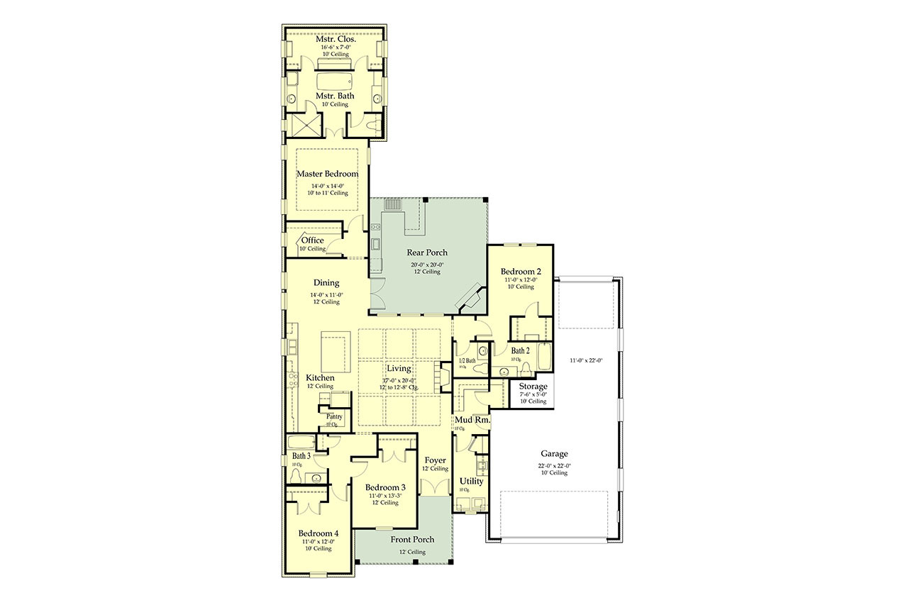 Farmhouse House Plan - 55263 - 1st Floor Plan