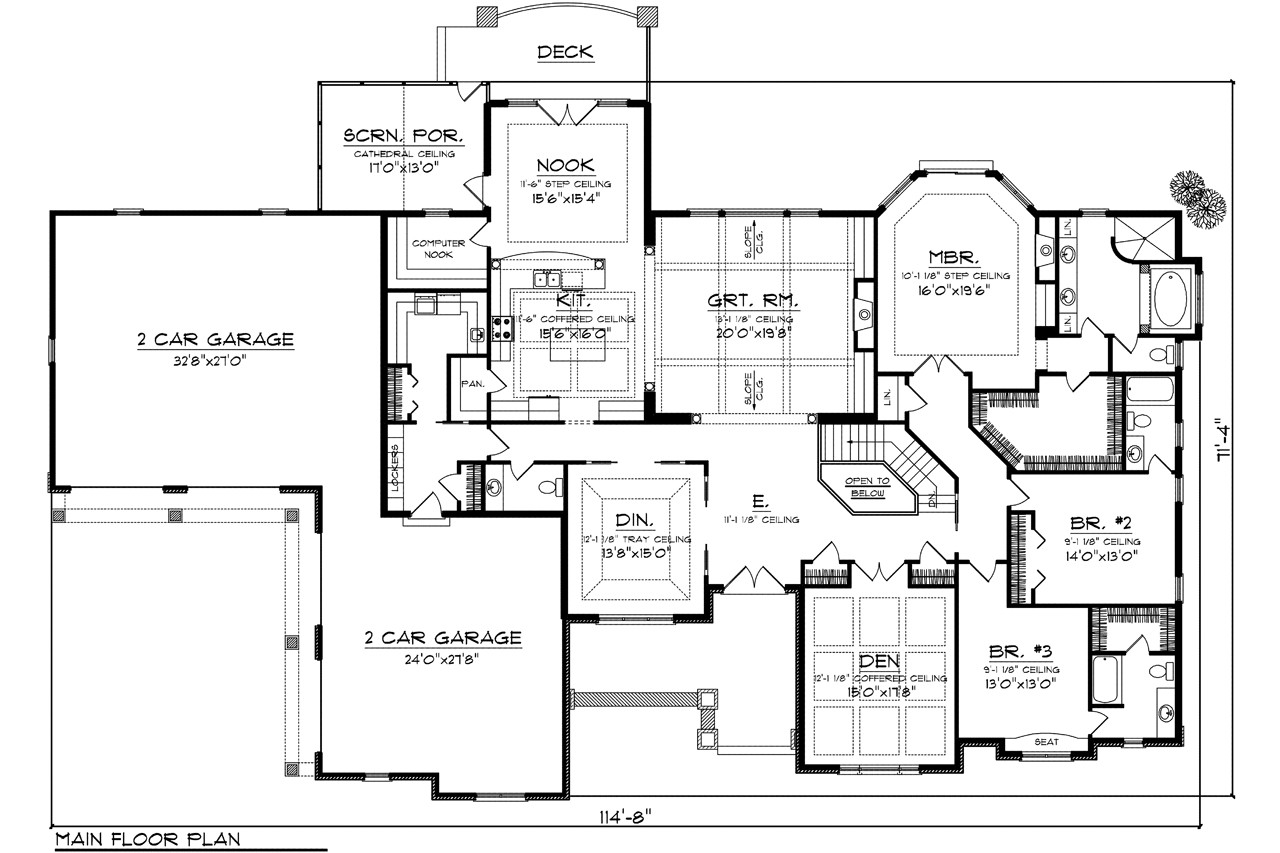 Ranch House Plan - 55273 - 1st Floor Plan