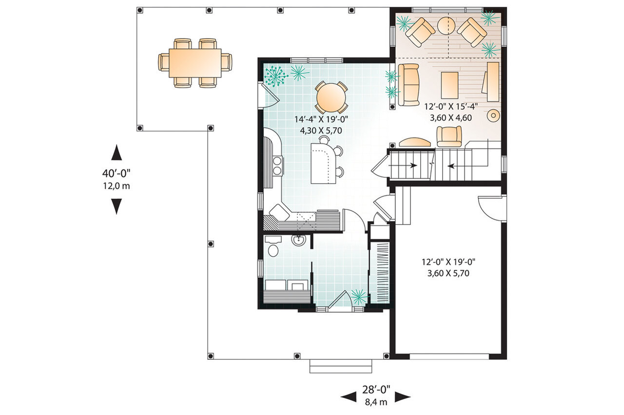 Country House Plan - Larch Lake 2 55346 - 1st Floor Plan