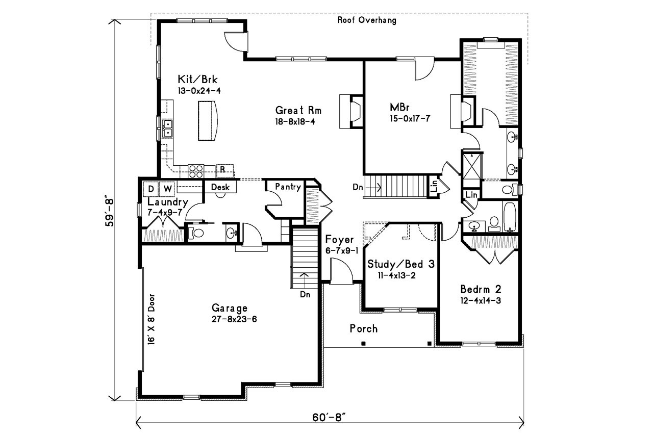 Farmhouse House Plan - 55479 - 1st Floor Plan