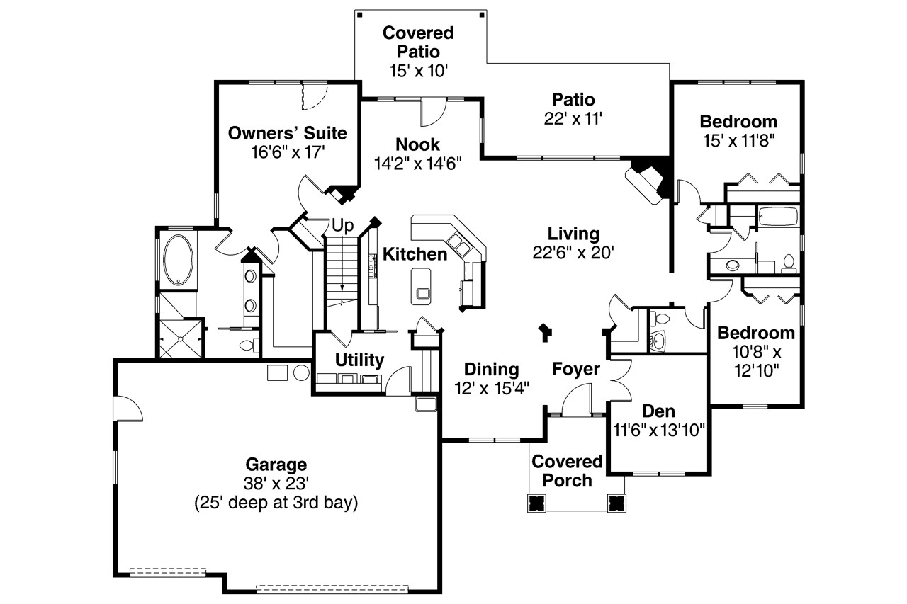 Cottage House Plan - Innsbrook 55498 - 1st Floor Plan