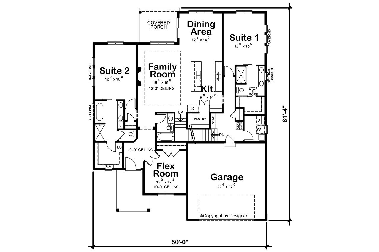 Farmhouse House Plan - Connick Farm 55659 - 1st Floor Plan