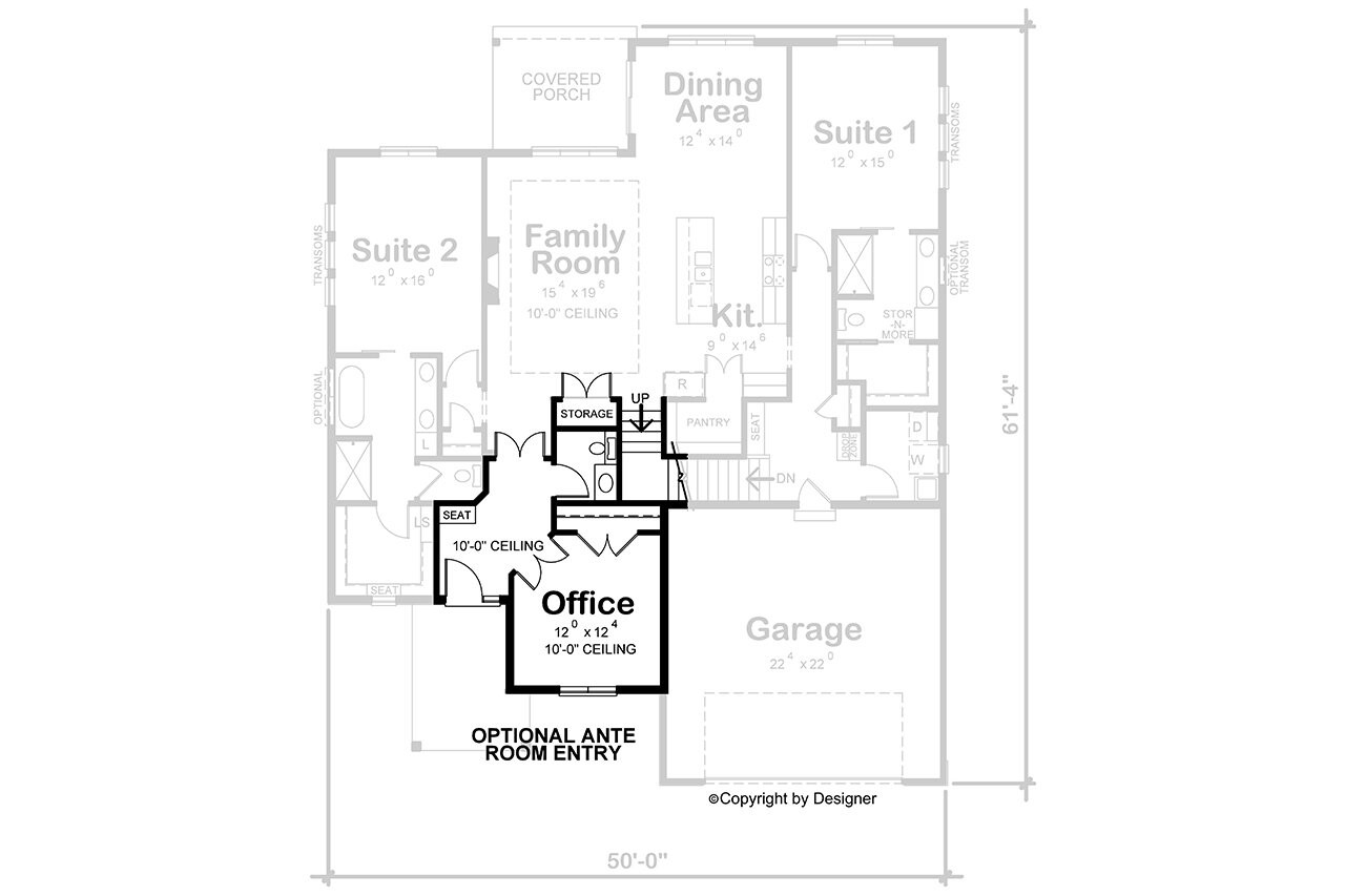 Farmhouse House Plan - Connick Farm 55659 - Optional Floor Plan