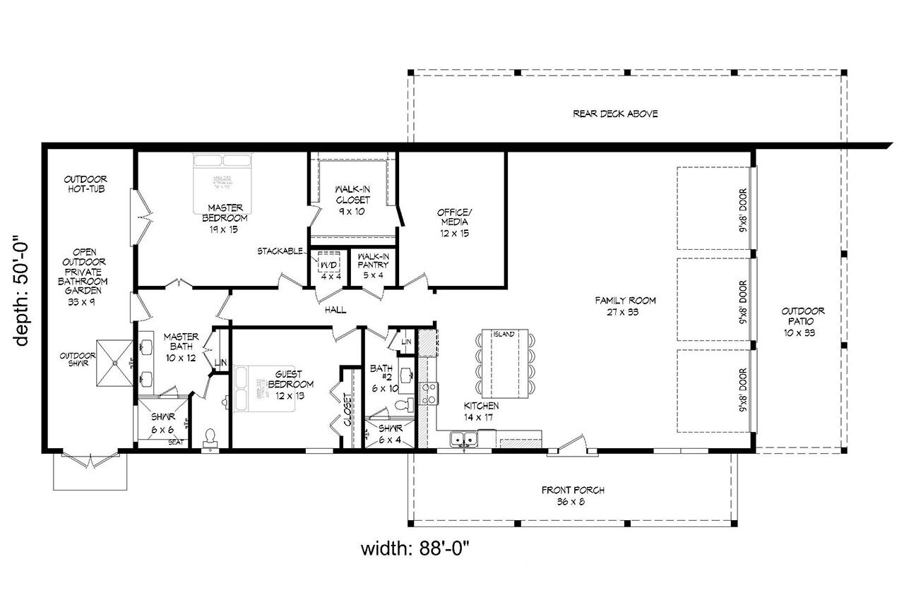 Traditional House Plan - Arcadia Lake 55696 - 1st Floor Plan Traditional House Plan - Arcadia Lake 55696 - 1st Floor Plan
