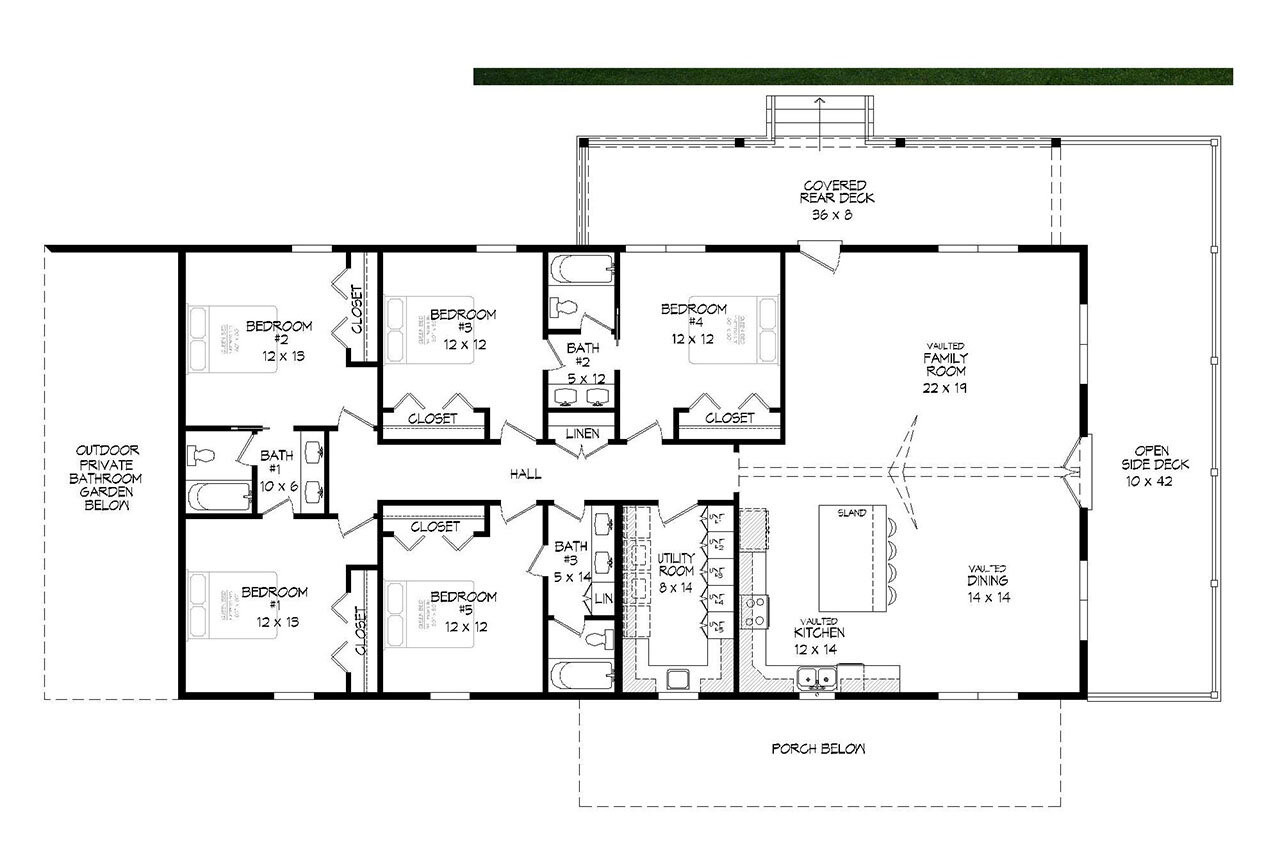 Traditional House Plan - Arcadia Lake 55696 - 2nd Floor Plan Traditional House Plan - Arcadia Lake 55696 - 2nd Floor Plan