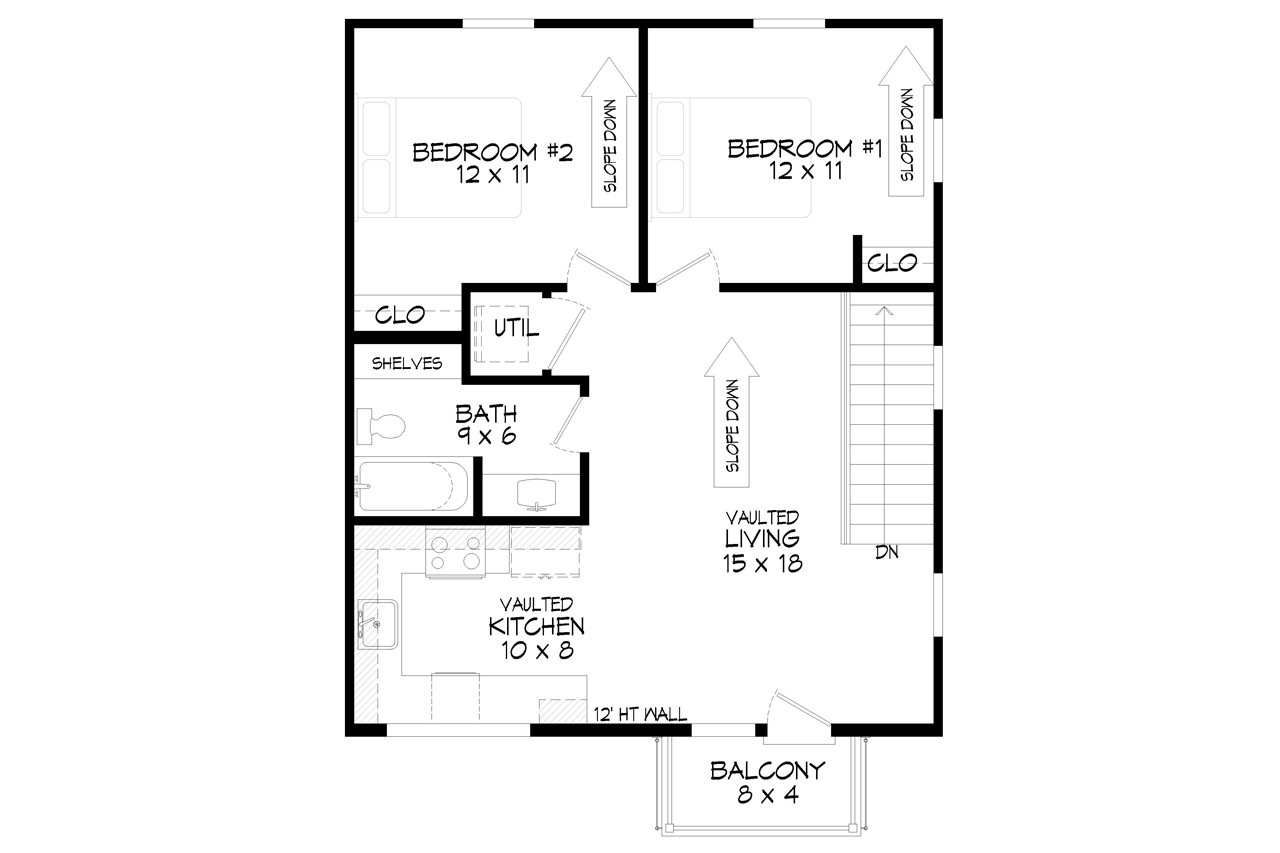 Secondary Image - Contemporary House Plan - Leland Overlook 56005 - 2nd Floor Plan