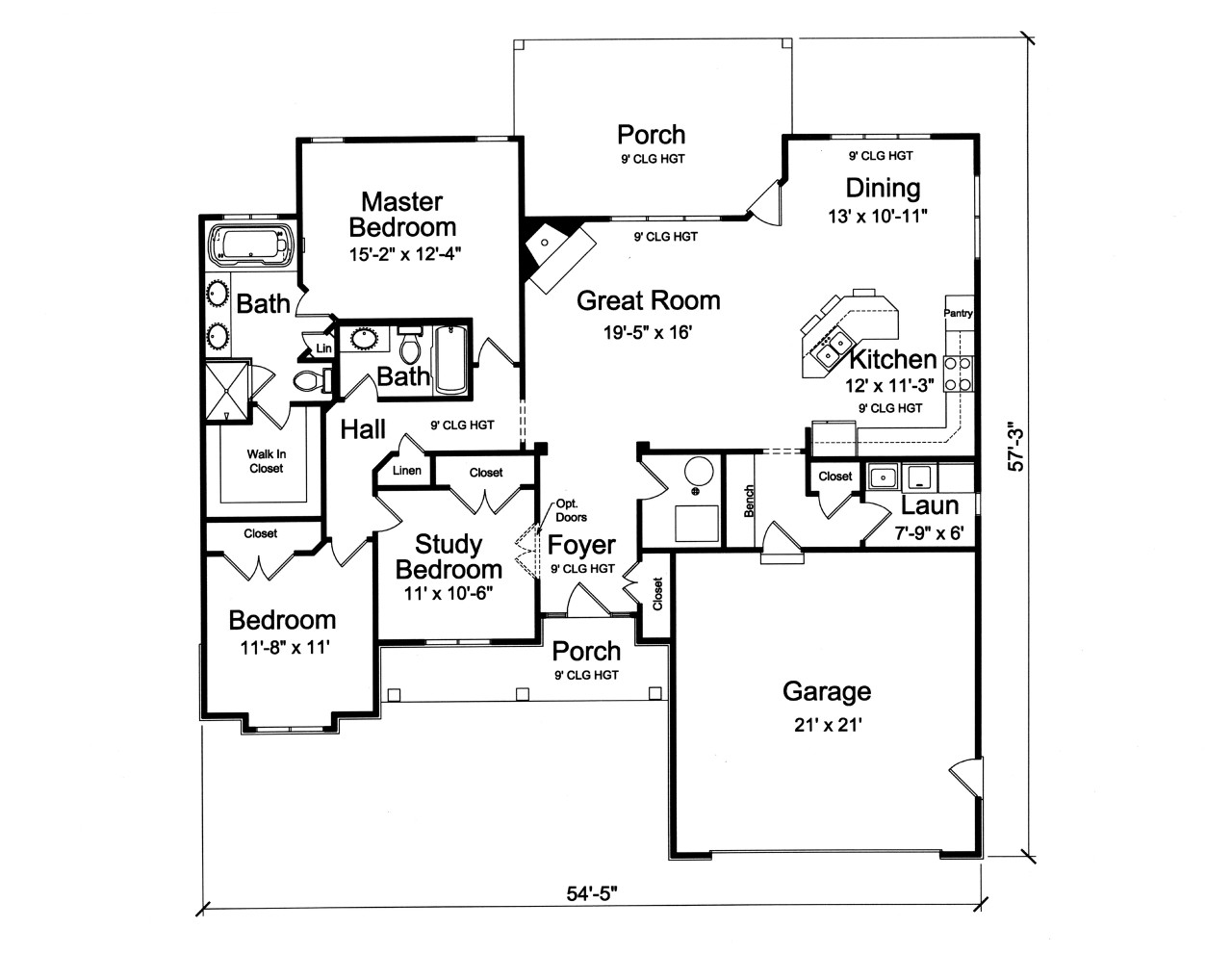 Country House Plan - Turnbury II 56010 - 1st Floor Plan