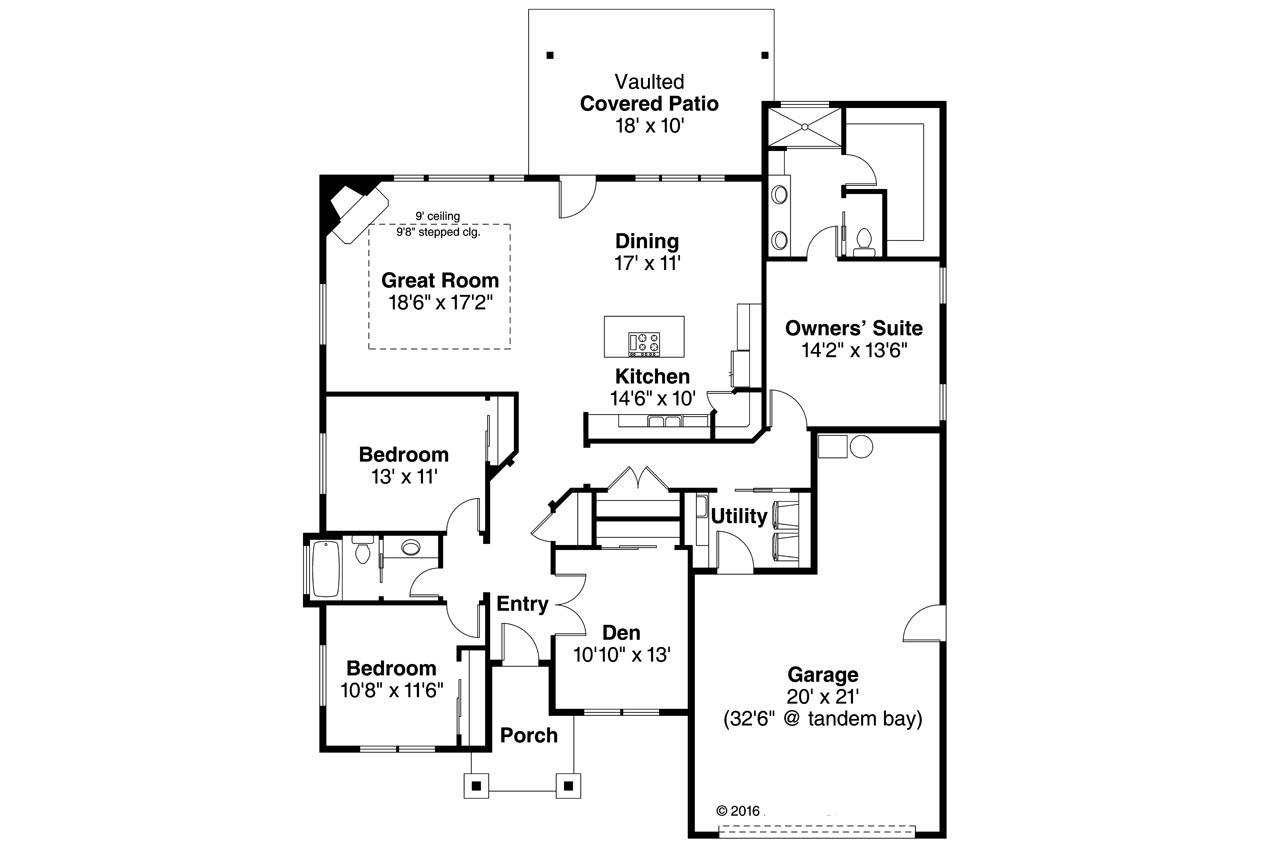 Craftsman House Plan - Northampton 56440 - 1st Floor Plan