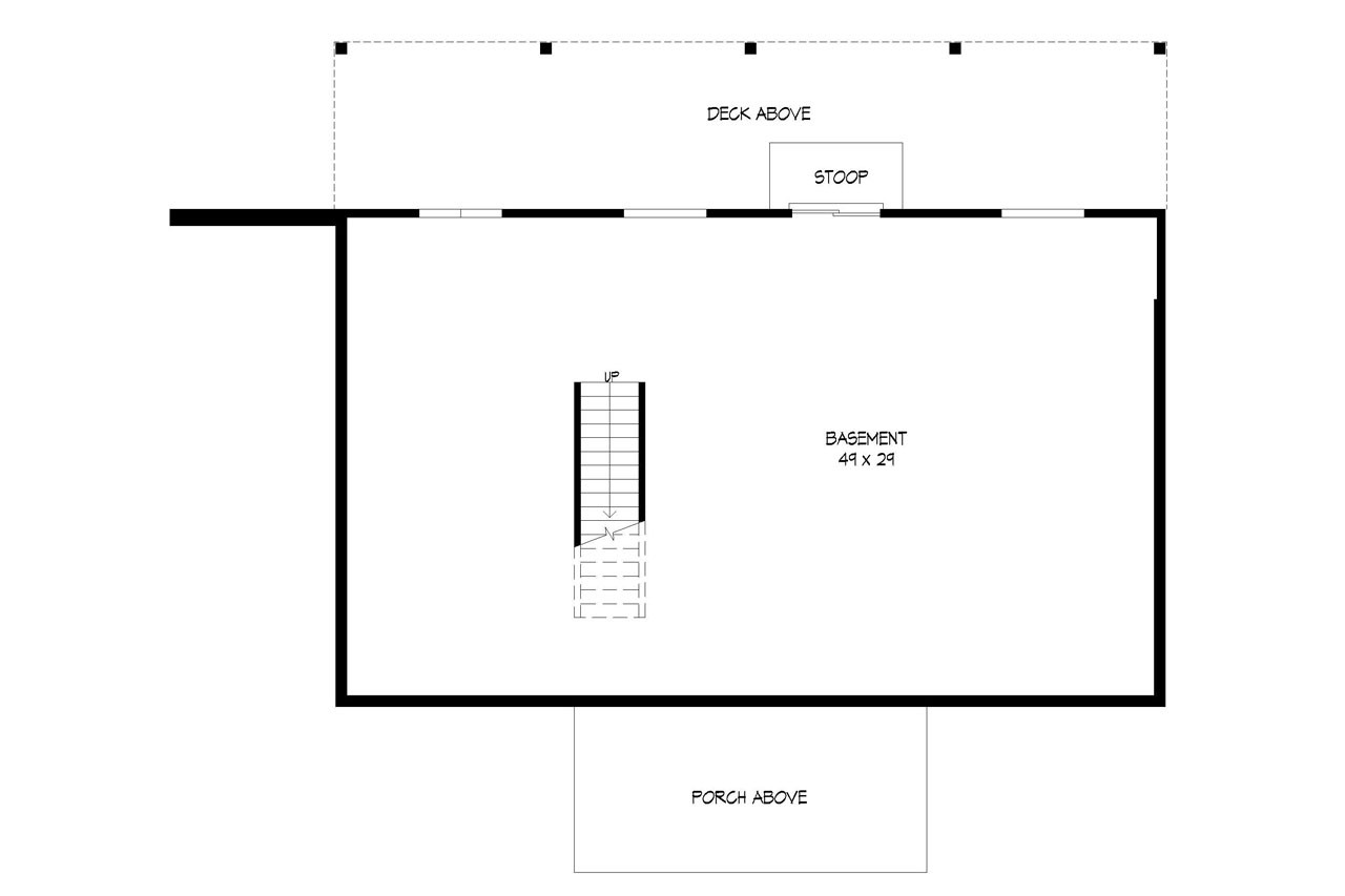 Ranch House Plan - Richland Valley 56572 - Basement Floor Plan