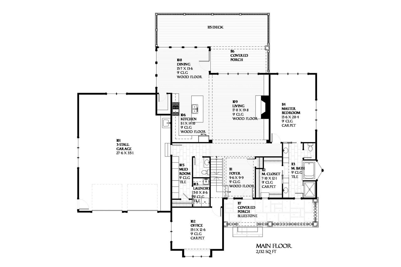 Cape Cod House Plan - Northbridge 56680 - 1st Floor Plan