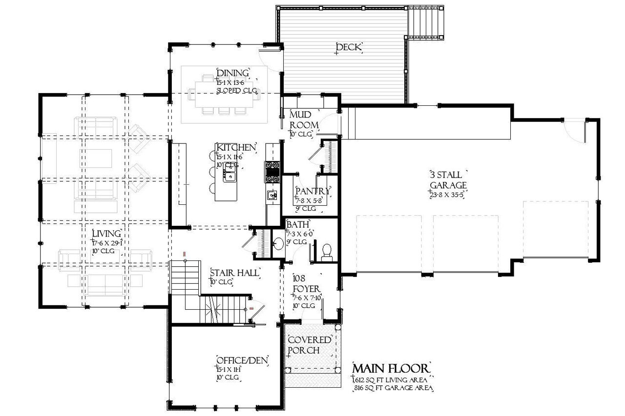 Tudor House Plan - Oakwood 56720 - 1st Floor Plan