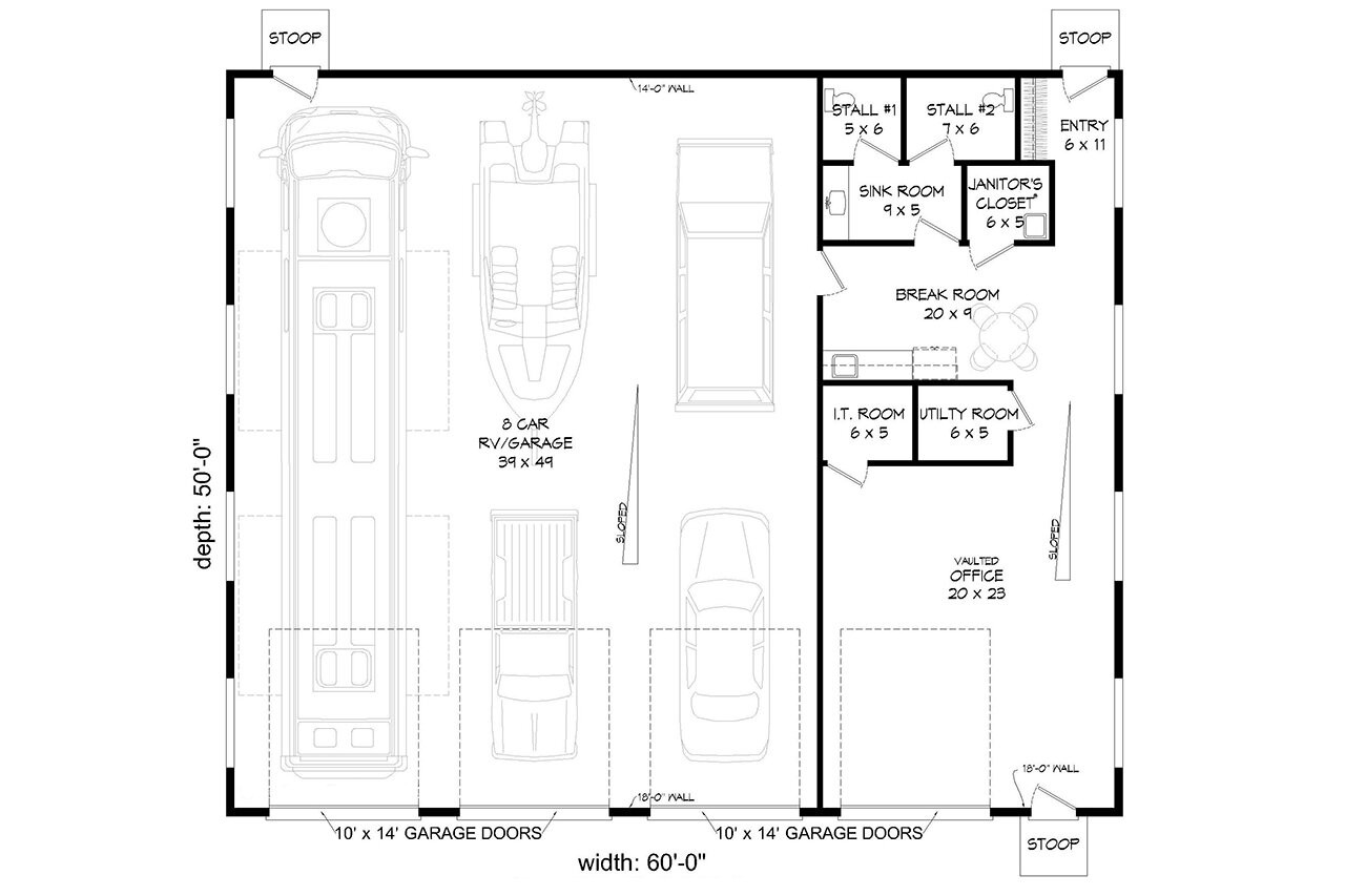Contemporary House Plan - Raytown 56745 - 1st Floor Plan