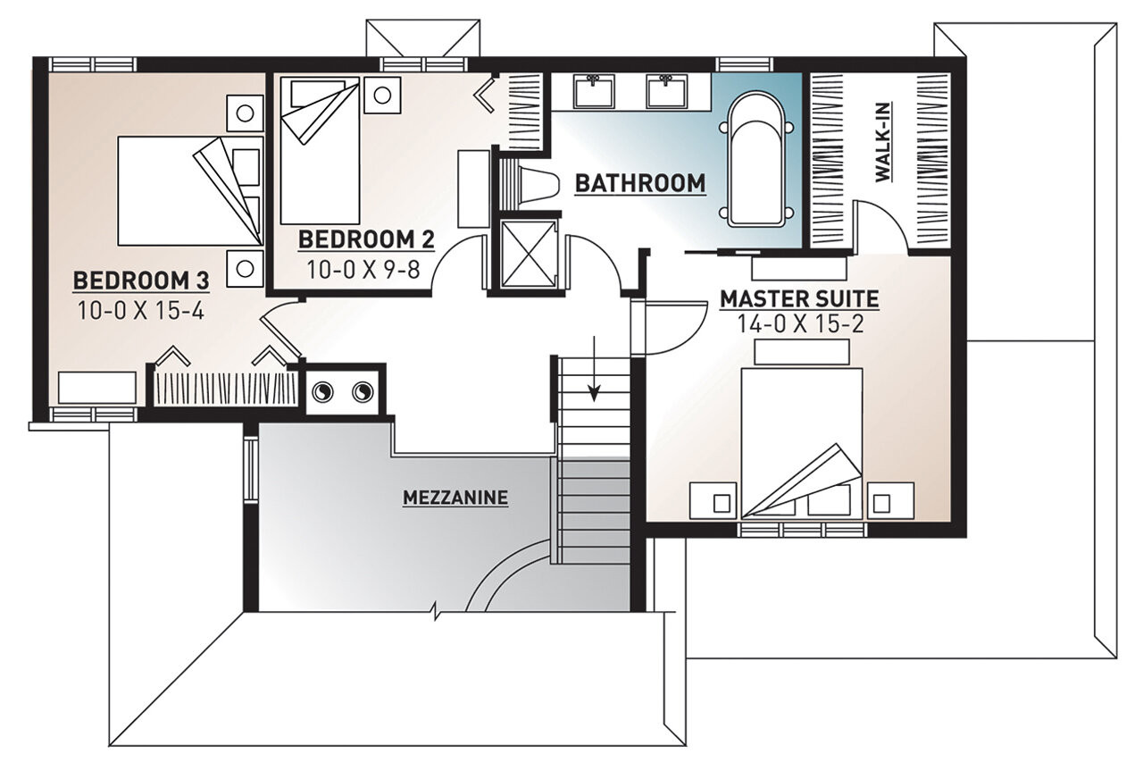 Secondary Image - Craftsman House Plan - Dennison 56835 - 2nd Floor Plan