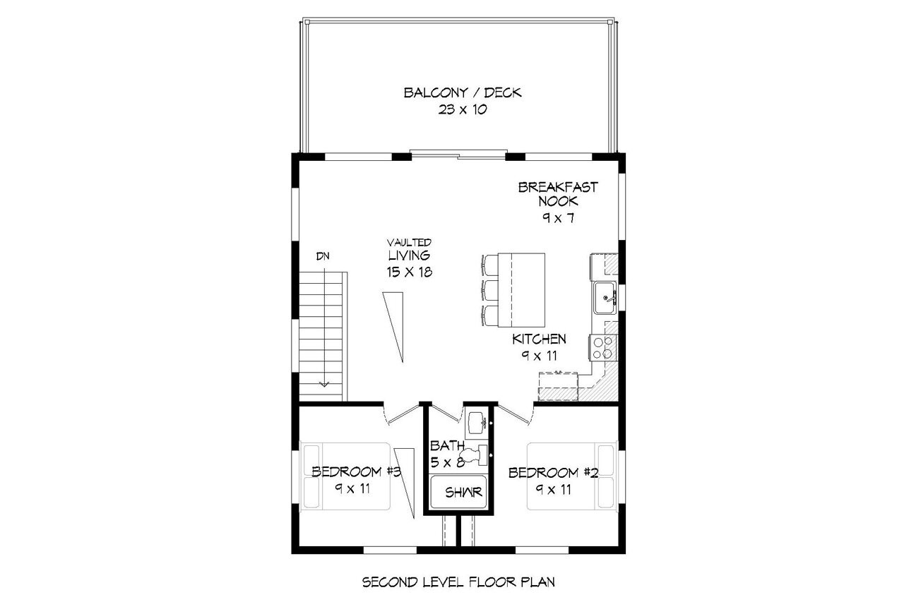 Secondary Image - Contemporary House Plan - Penton Place 56977 - 2nd Floor Plan