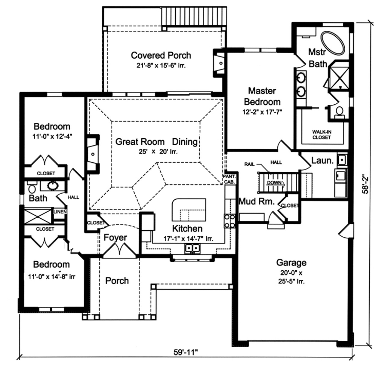 Craftsman House Plan - Belmont 57317 - 1st Floor Plan