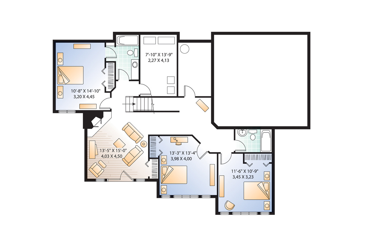 Secondary Image - Farmhouse House Plan - Maple Bay 57462 - Basement Floor Plan