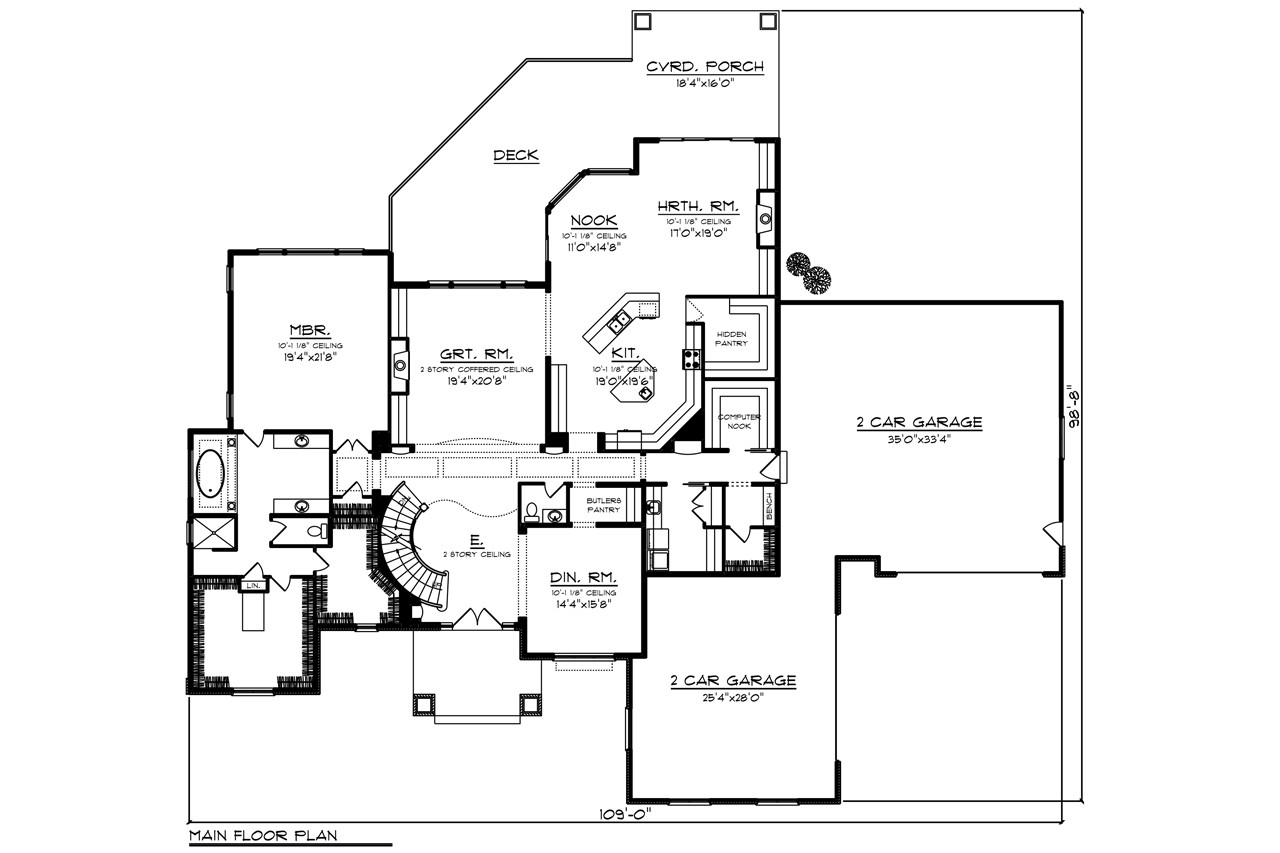 Craftsman House Plan - 57741 - 1st Floor Plan