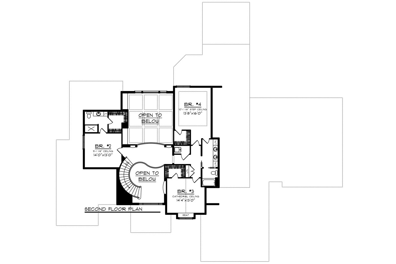 Secondary Image - Craftsman House Plan - 57741 - 2nd Floor Plan