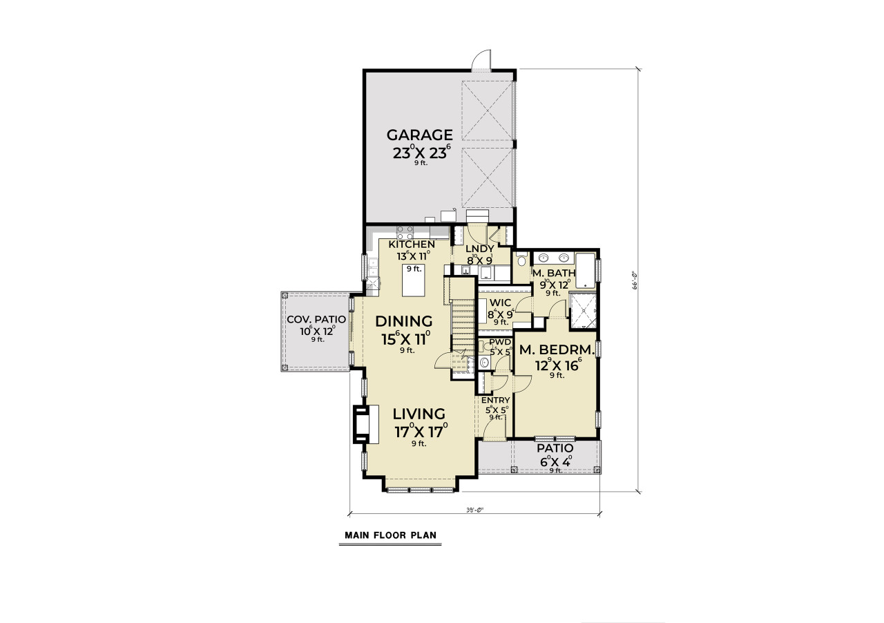 Farmhouse House Plan - 58450 - 1st Floor Plan