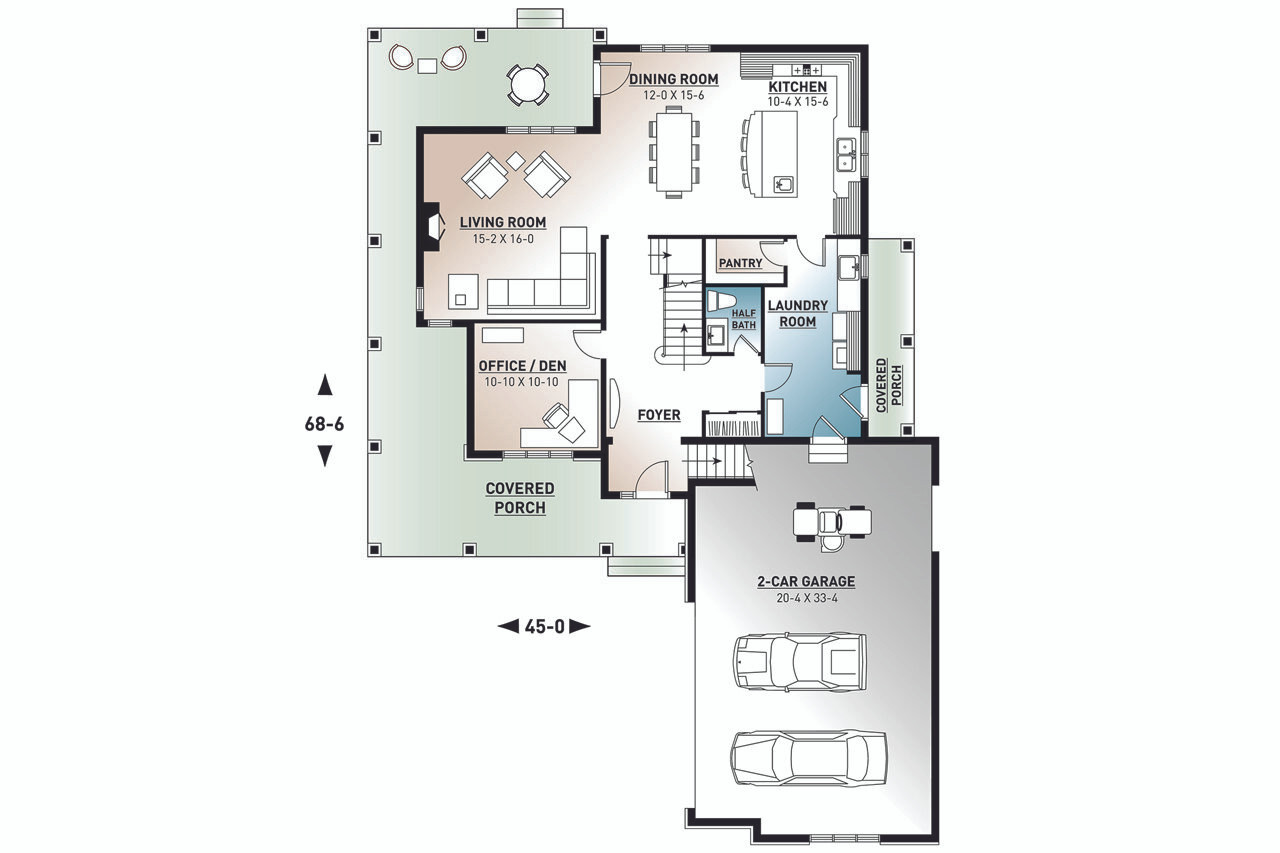 Country House Plan - Turningdale 58508 - 1st Floor Plan