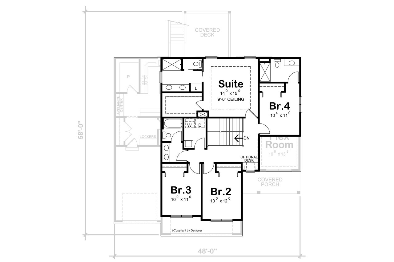 Secondary Image - Traditional House Plan - Herndon Chase 58915 - 2nd Floor Plan