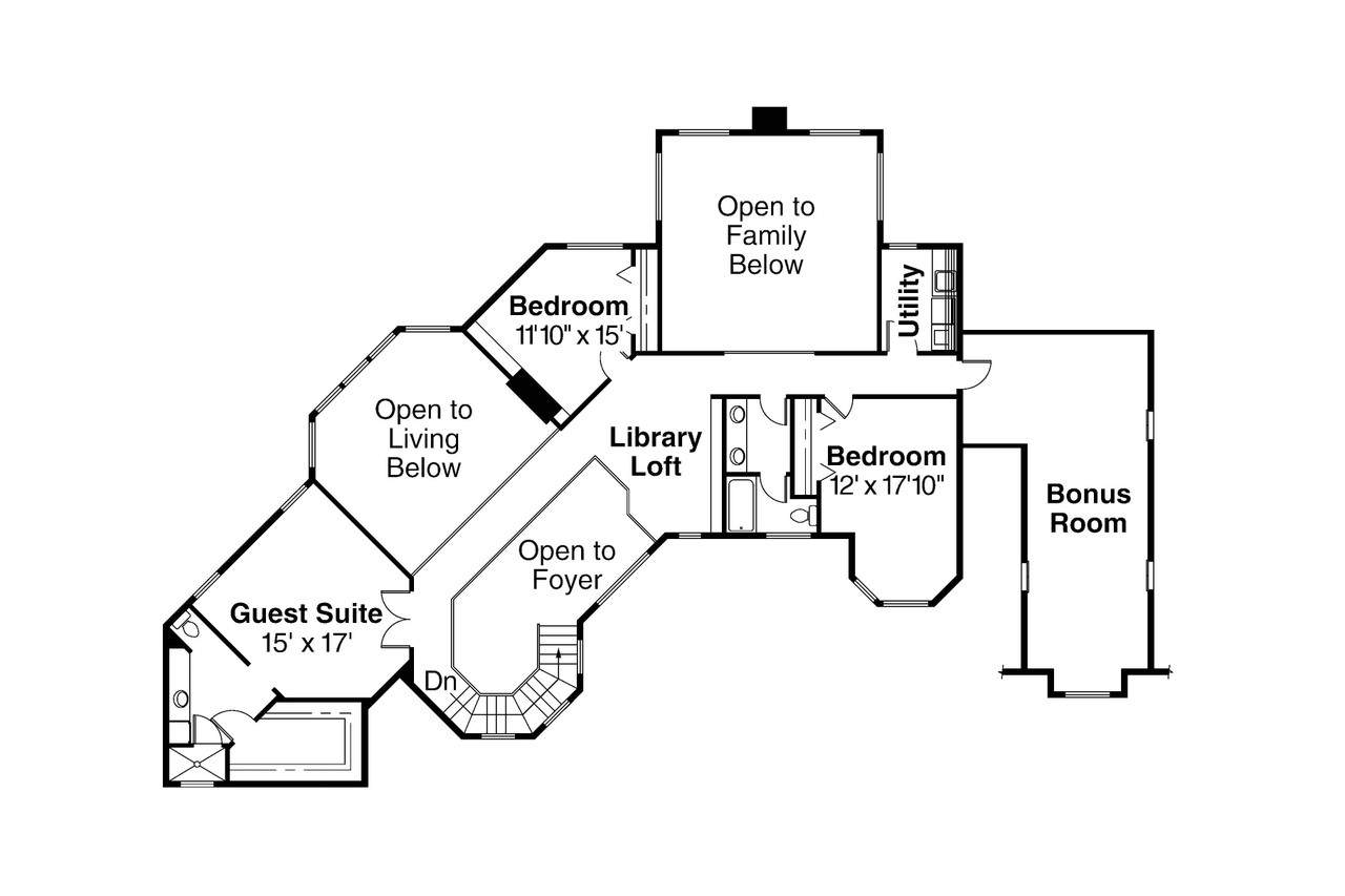 Secondary Image - Tudor House Plan - Cheshire 58953 - 2nd Floor Plan