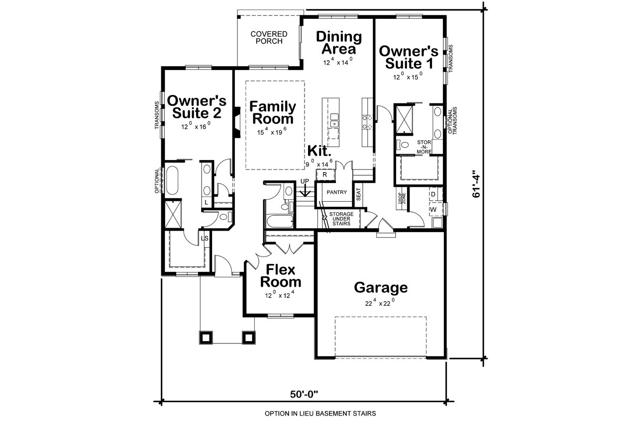 Ranch House Plan - Rainey Gables 59709 - Optional Floor Plan