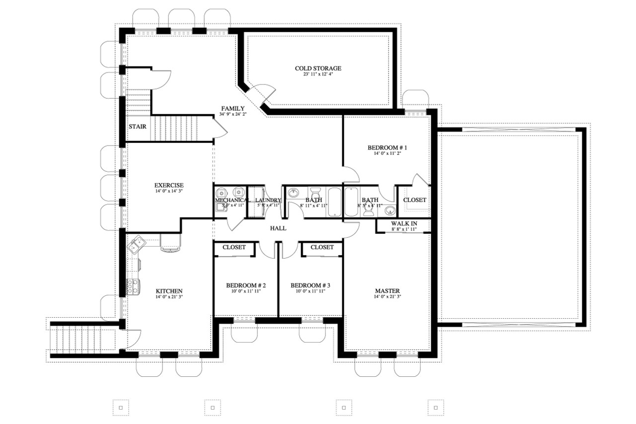 Craftsman House Plan - Grover 59924 - Basement Floor Plan