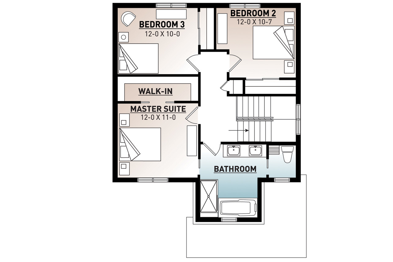 Secondary Image - Craftsman House Plan - Kinkade 59997 - 2nd Floor Plan