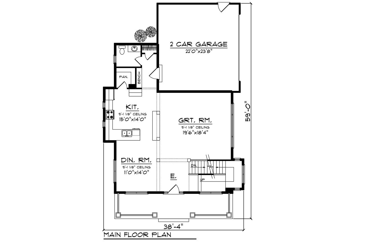 Farmhouse House Plan - 60012 - 1st Floor Plan