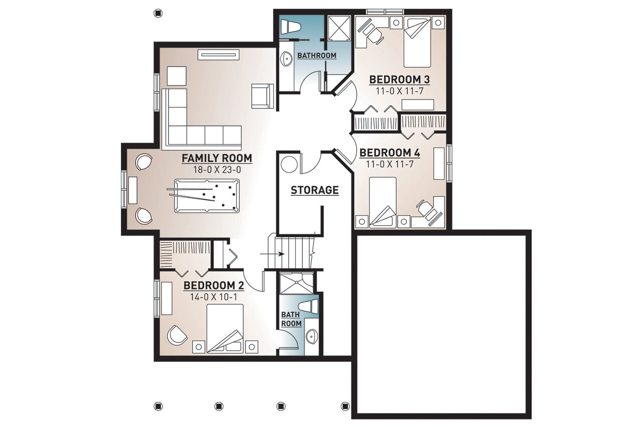Farmhouse House Plan - Jackson 2 60079 - 2nd Floor Plan
