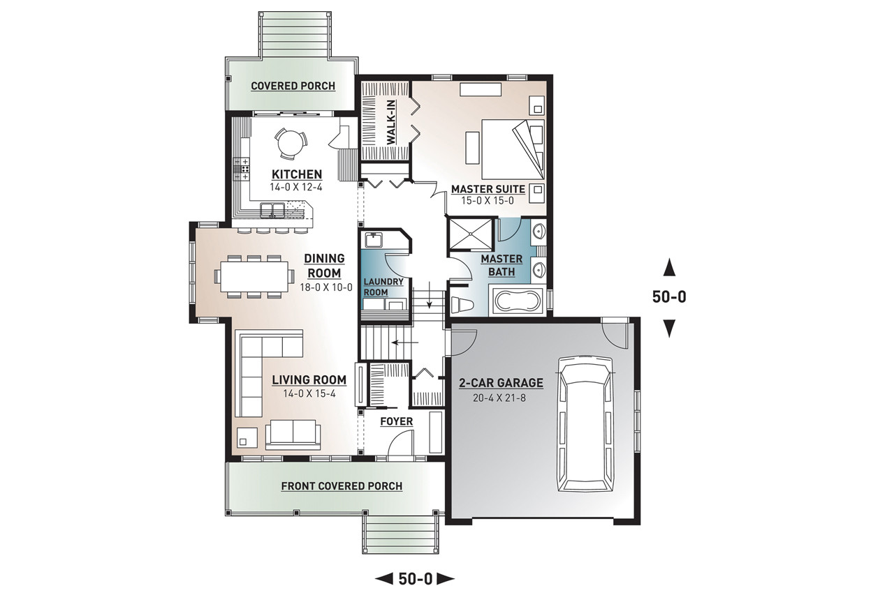 Farmhouse House Plan - Jackson 2 60079 - 1st Floor Plan