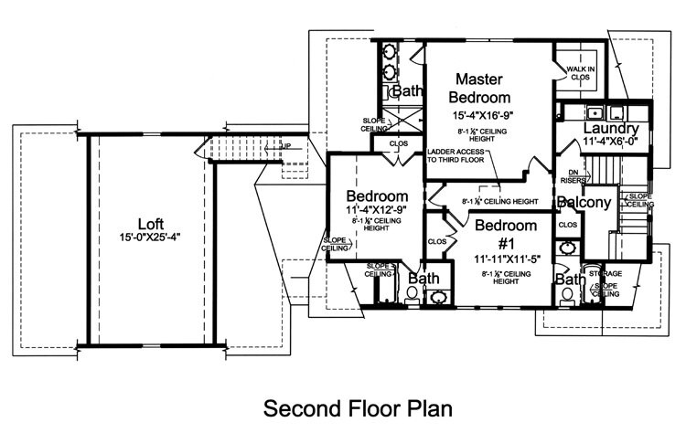 Secondary Image - Lodge Style House Plan - The Crystal Bay 60446 - 2nd Floor Plan