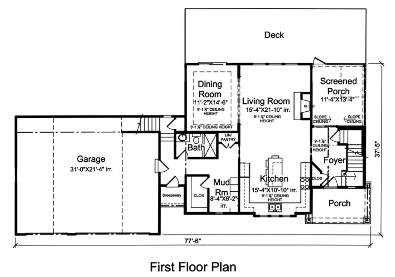 Lodge Style House Plan - The Crystal Bay 60446 - 1st Floor Plan
