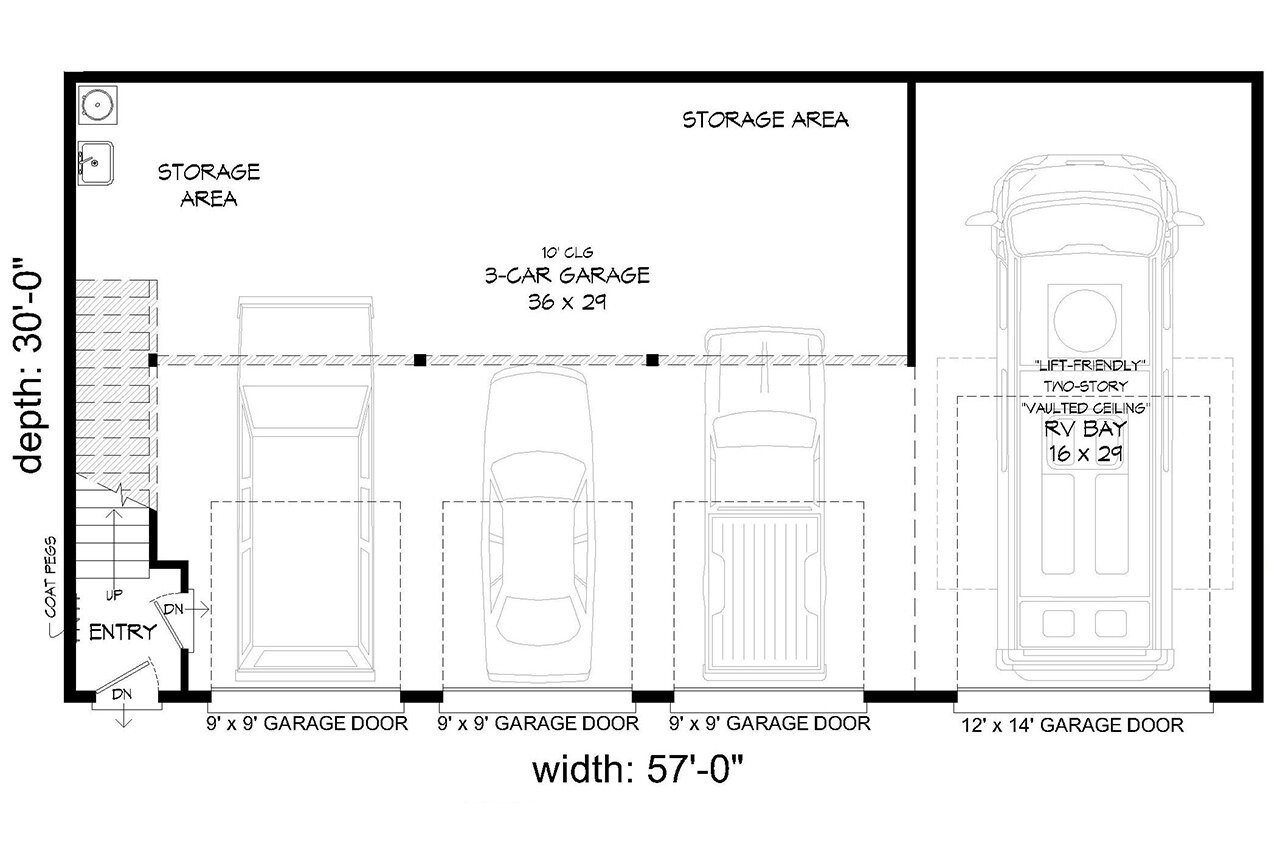 Contemporary House Plan - Canyon Drive 60538 - 1st Floor Plan
