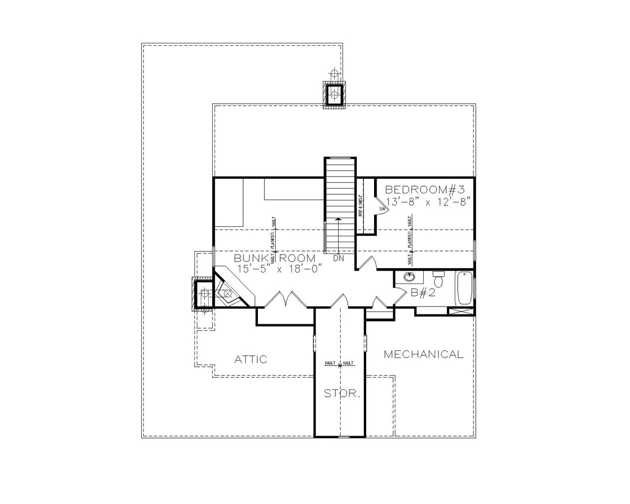 Craftsman House Plan - Creekside Cottage 60664 - 2nd Floor Plan
