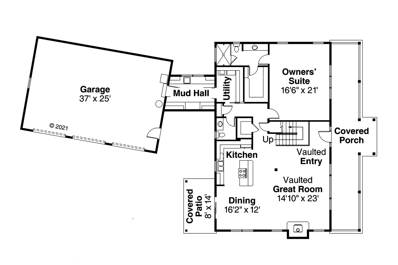 Traditional House Plan - Ambrose 60949 - 1st Floor Plan