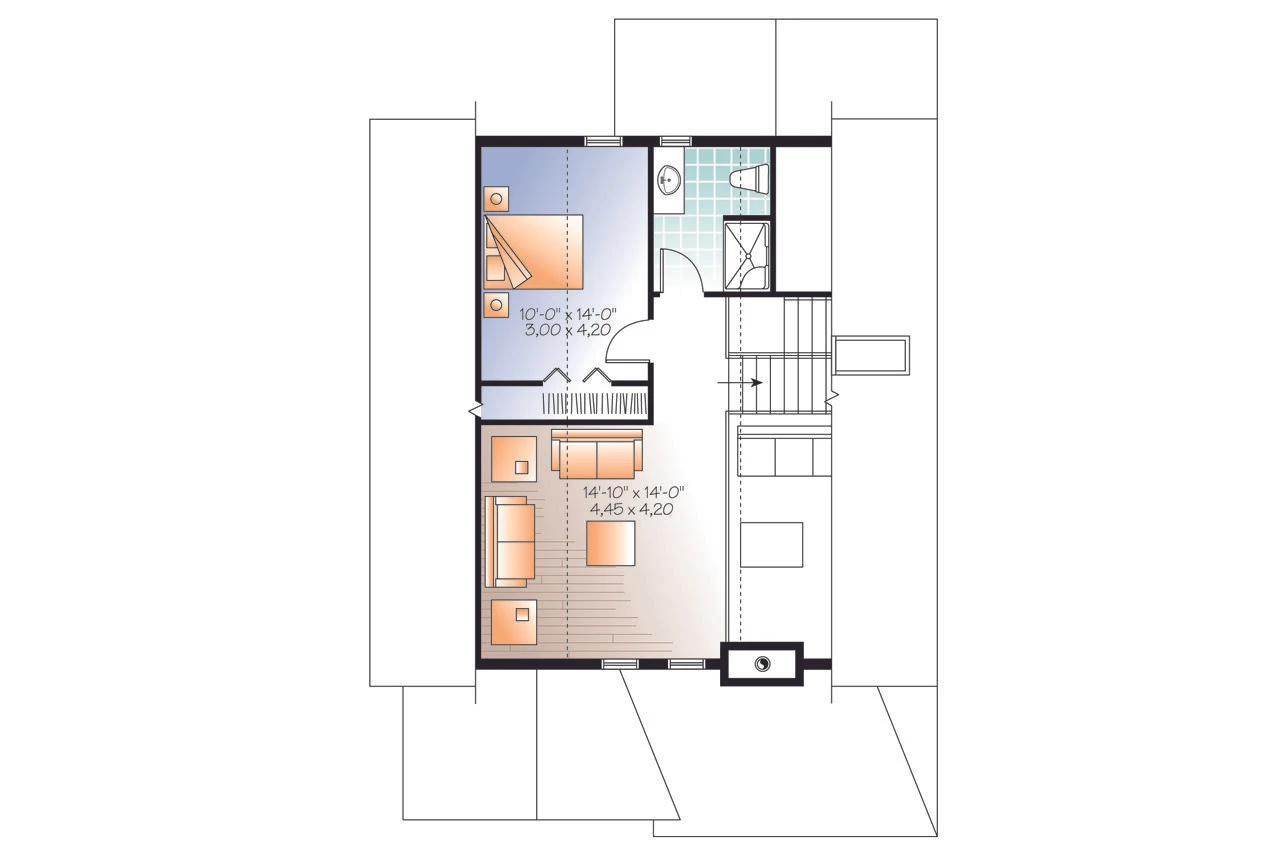 Secondary Image - Cape Cod House Plan - The Fireside 61008 - 2nd Floor Plan