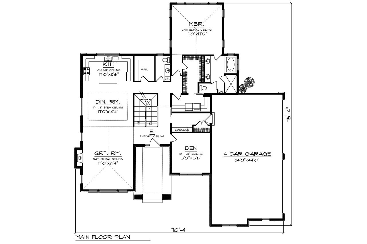 Modern House Plan - 61149 - 1st Floor Plan